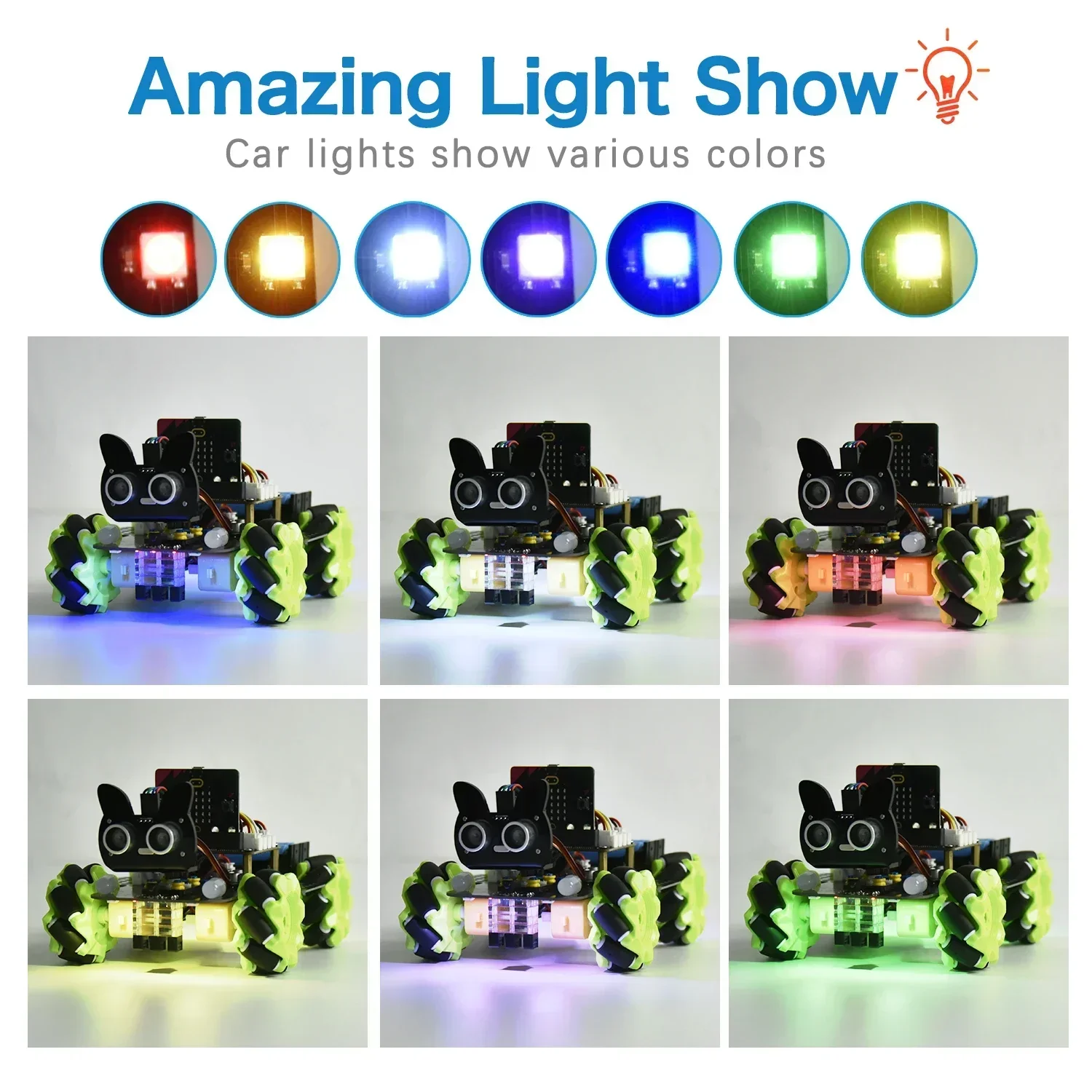 Keyestudio 4WD Mecanum Robot Car Kit Micro:bit V2 STEM Toy con codificación de pitón, Control remoto, funciones inteligentes para educación DIY