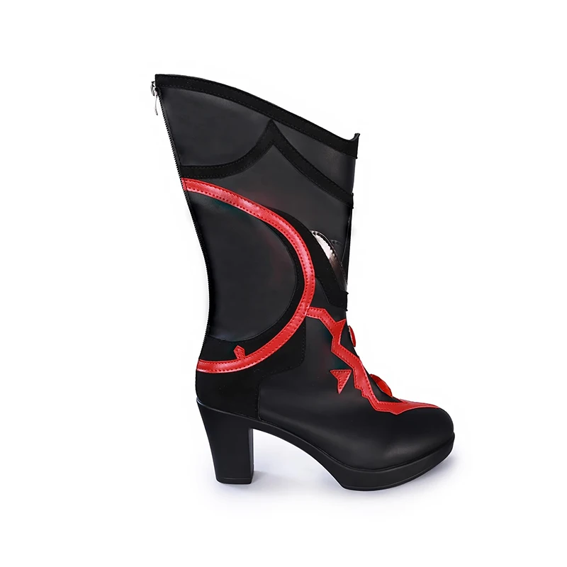 ความรักและ Deepspace นางเอกคอสเพลย์รองเท้า Abysm Sovereign หนังสีดํารองเท้าเครื่องแต่งกายใดๆขนาดสําหรับ Unisex