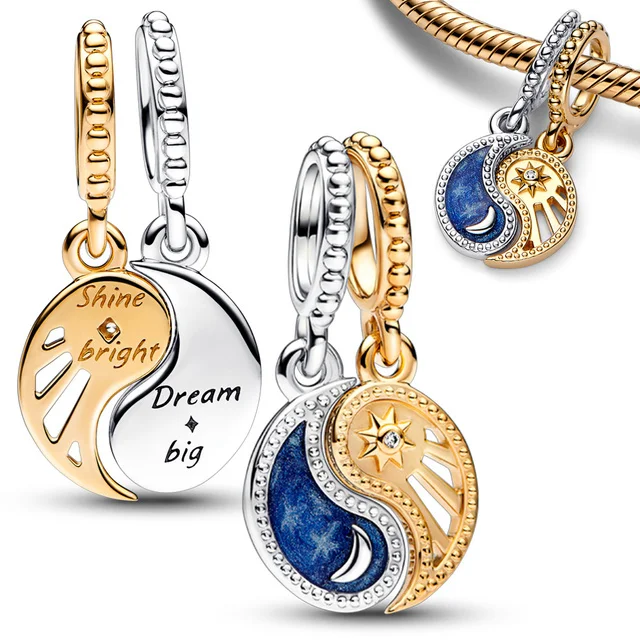 Hot Sale Collection Series Angel Poetry Book Black White Bagua Charm Bead Fit Original Bracelet DIY Accessories Gift For Women view 5