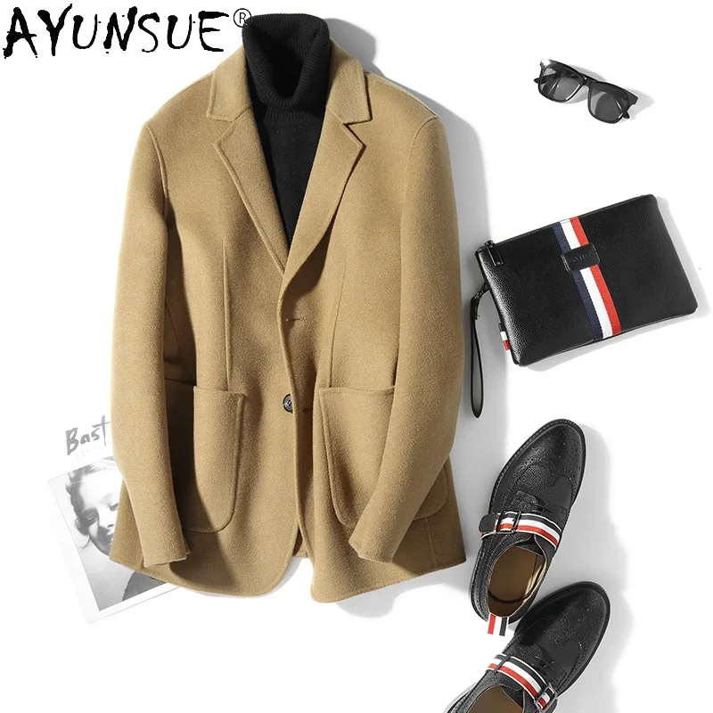 

AYUNSUE Men Jacket Autumn Men's Coat Casual Suit Real Wool Mens Jackets Korean Man Clothes 2020 New Coat Ropa De Hombre LXR564