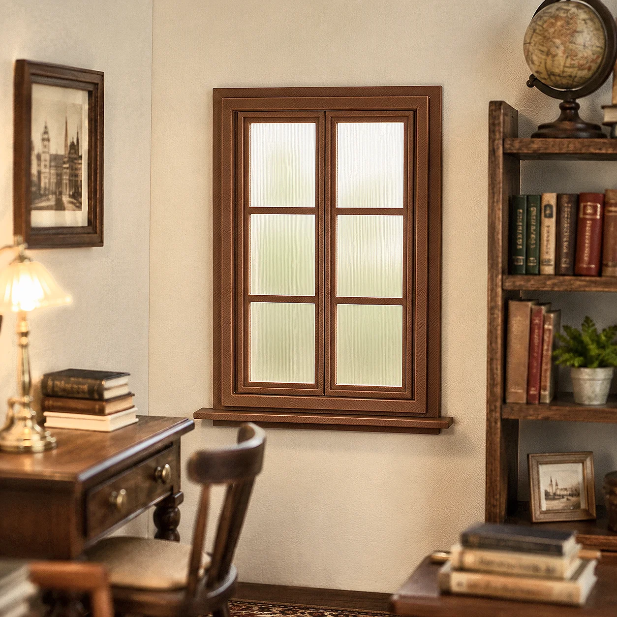Dollhouse Furniture, Miniature Furniture, Dollhouse Miniature Models, 1:12 Scale Miniature Windows, Pla Material, Not Made of Wood, Two Colors Available Mini Window Decoration Accessories, Suitable for Decorating Scene