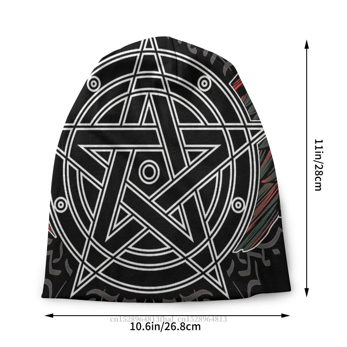 Skullies Beanies Caps Wiccan Pentacle Guarded By Ravens Hat Winter Warm Bonnet Hats Men Women's Hip Hop Ski Cap