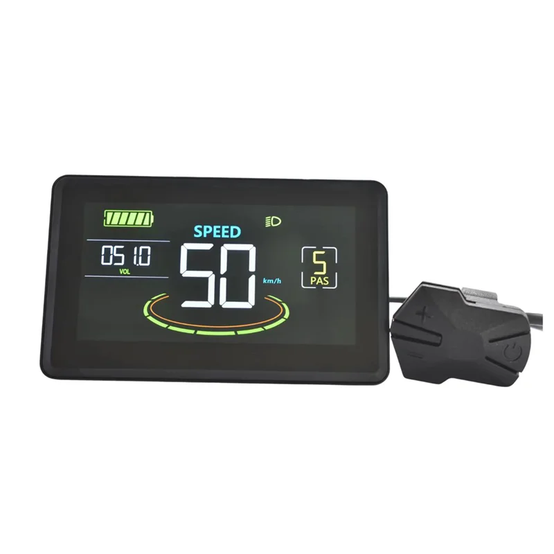 Medidor de exibição lcd para bicicleta elétrica h6c, 24v-60v, scooter elétrica, painel lcd, tela colorida com usb uart para bicicleta elétrica (6 pinos)