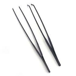 27cm Black Stainless Steel Curved Aquarium Tweezers Aquarium Plants Tweezer Straight Fish Tank Cleaner Aquarium Accessories