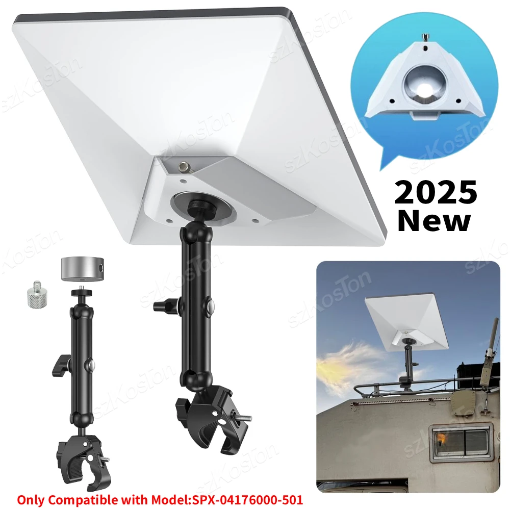 For Starlink Mini Clamp Mount Kit 1/4-20 3/8-16 Threaded Adjustable Bracket for StarLink Mini Dish & Pipe Adapter RV Roof Rack