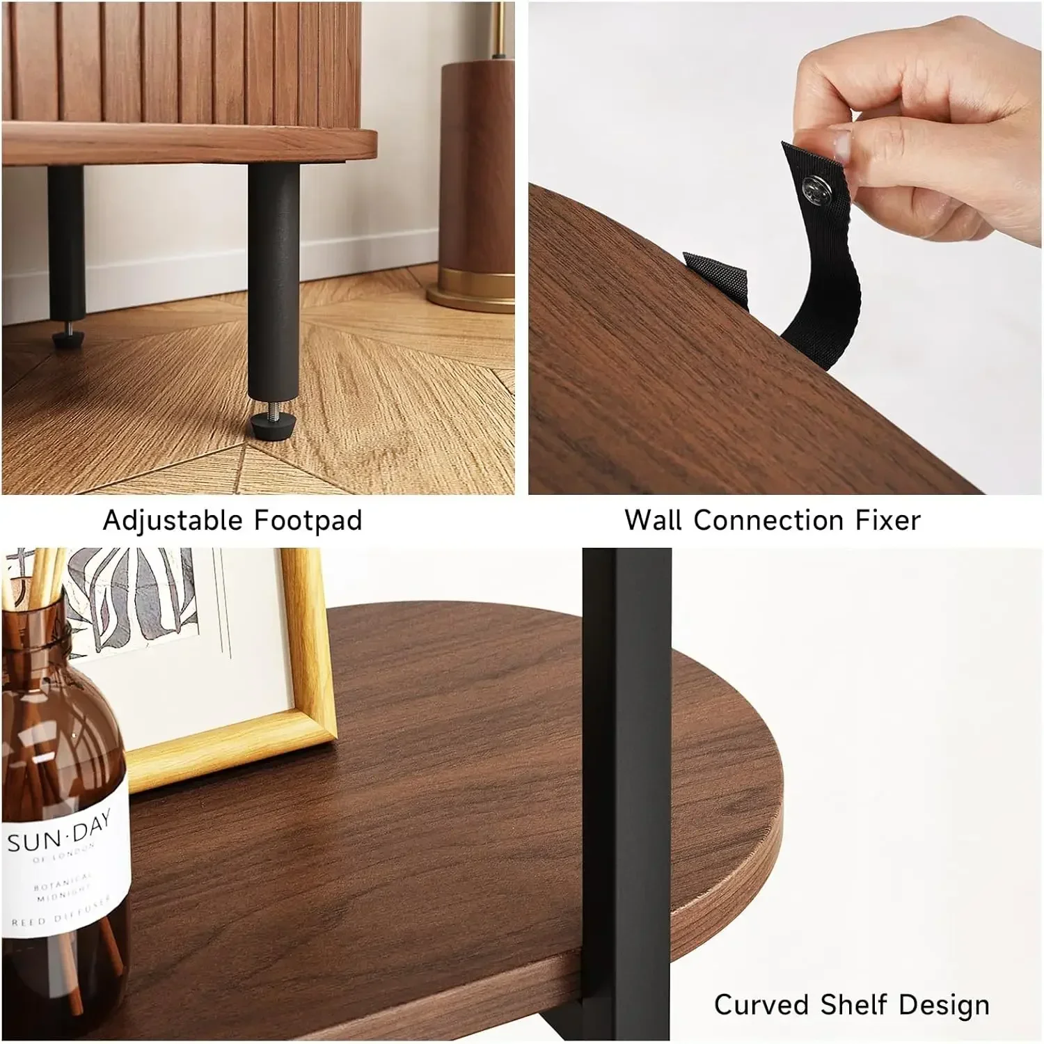 [وصول جديد، شحن مجاني! ] رف كتب عالي الجودة بطول 71 بوصة، رف كتب من 4 طبقات مع خزانة تخزين، خزانة كتب حديثة مع شرائح