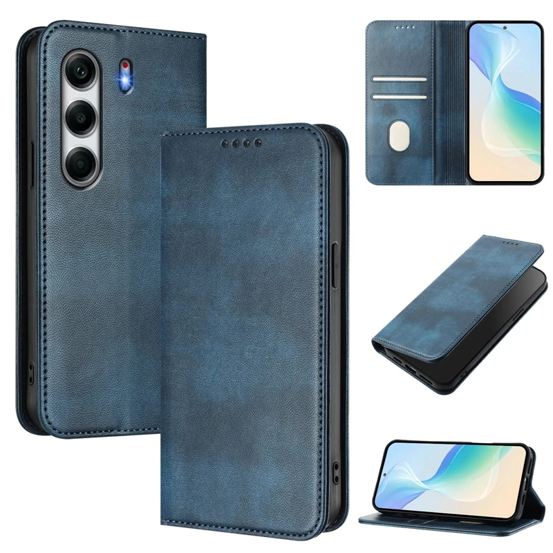 

Чехол-флип из кожи с магнитной застежкой для Tecno Camon 40 Pro 5G / Camon 40 Premier / 40 Pro с подставкой