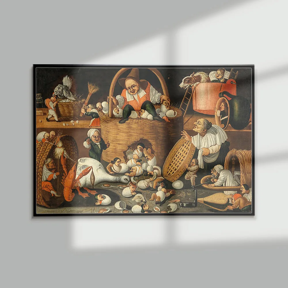An Allegory Of Domestic Disputes Art Print Poster The Master Of The Fertility Of The Egg Wall Stickers Canvas Painting Decor