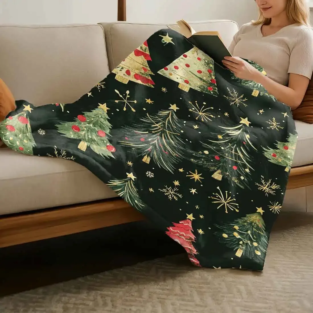 

Рождественские елочные украшения, одеяла, теплое мягкое плюшевое одеяло до колена для зимы, офиса, спальни, дивана, подарки для путешествий, домашний декор