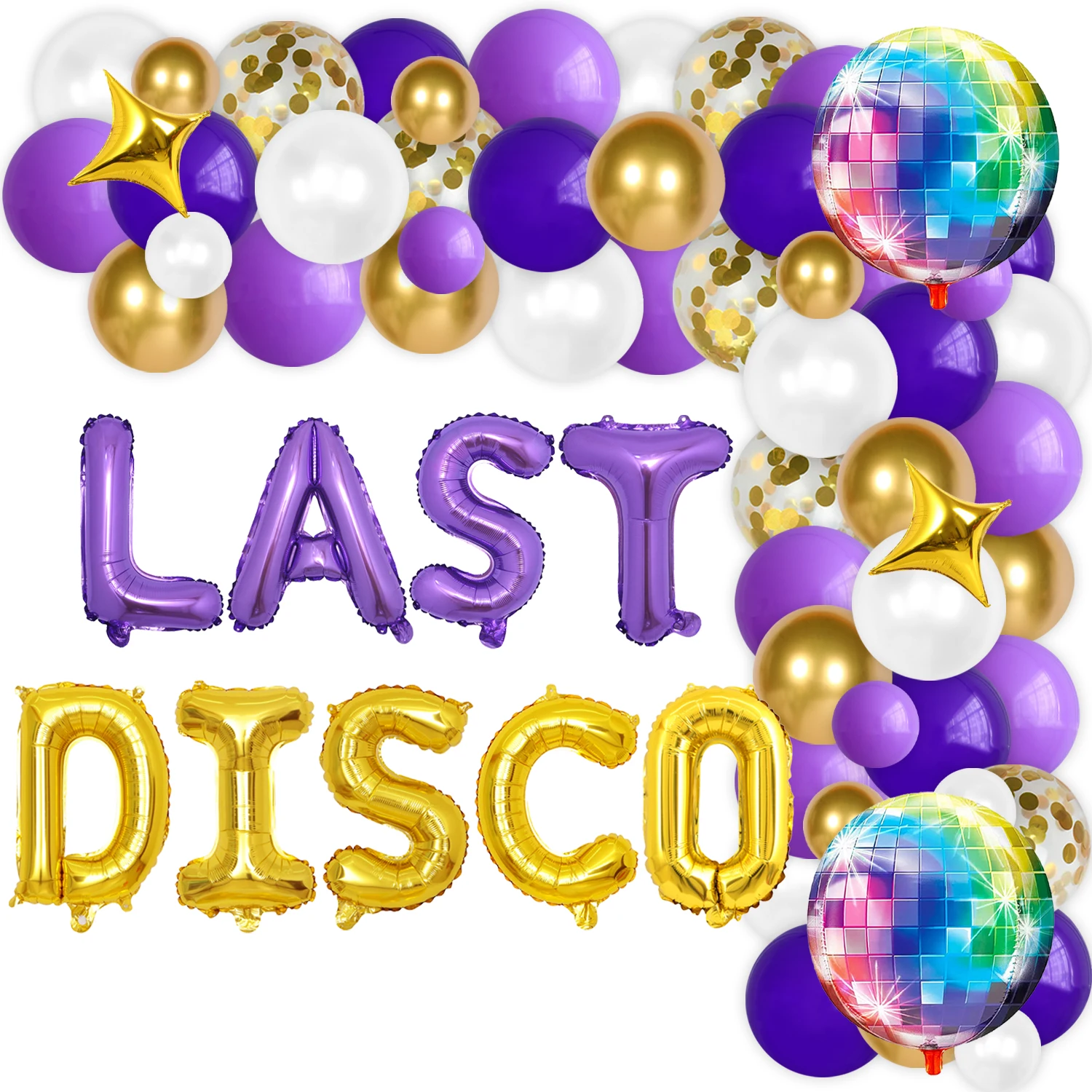 

Sursurprise-Last Disco Bachelorette Party Decorations, Purple Gold Balloon, Arch Kit, Retro Disco Theme, Bridal Shower Supplies