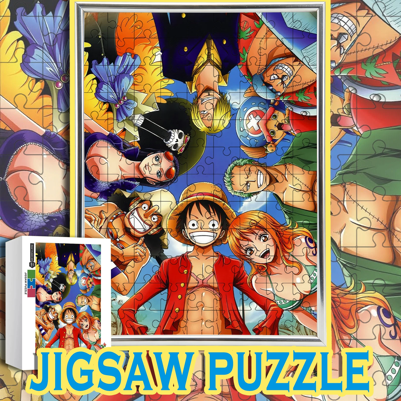 

One Piece All staff classic visual image theme Jigsaw 108/200/300/500/1000pcs wooden floor game puzzle,home decoration,gift