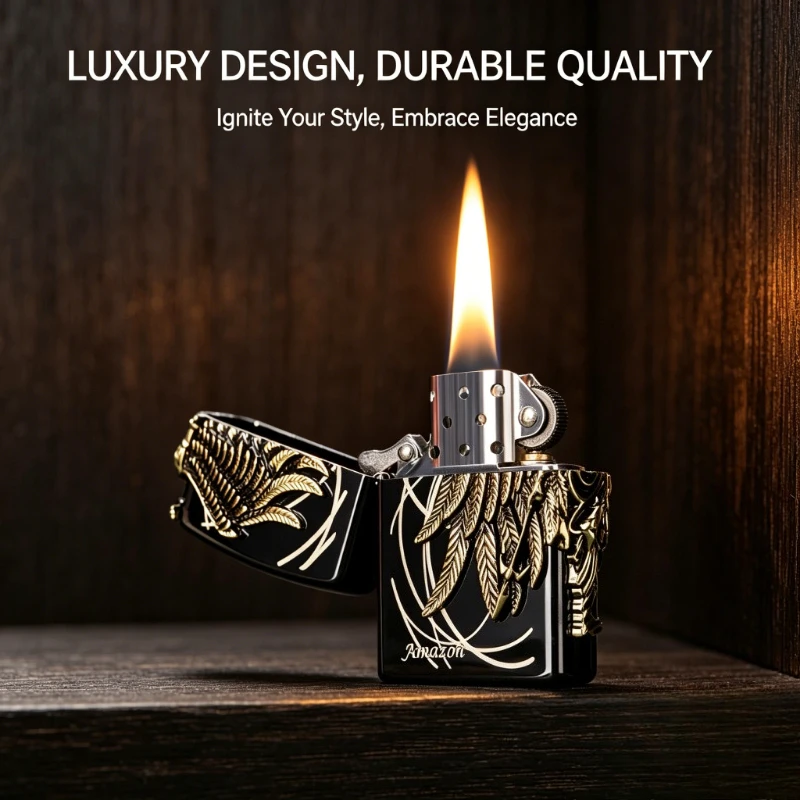 Old-Style Flint Wheel Metal Oil Lighter, Windproof Portable Ignition Tool, Exquisite Daily Smoking Present