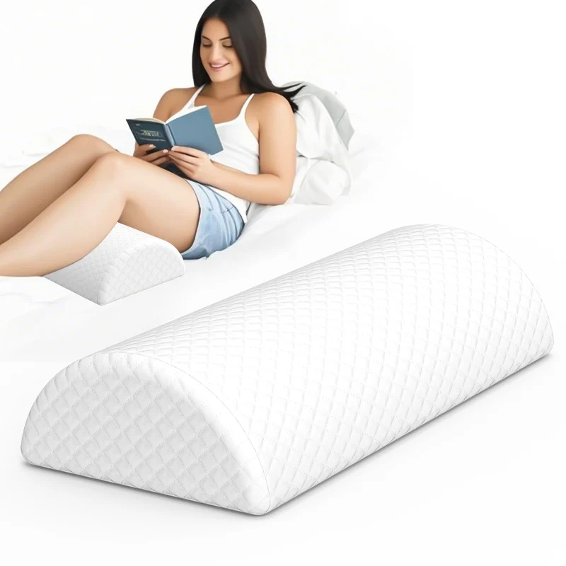 Komfort-Rollenkissen für Beine, Rücken und Kopf, Memory-Schaum-Baumwollbezug, Lendenwirbelstützkissen für Halbrollenkissen