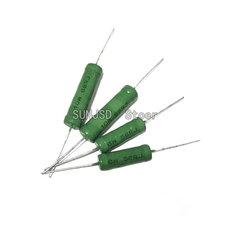 10Pcs 1.2RJ 1.5R 1.8R 2R 2.2R 2.7R 3R 3.3R 3.9R 4.7R 5R 5.1R 5.6R Ohm RX21 Frequency Divider Fuse Wirewound Resistance 5W 6W 10W