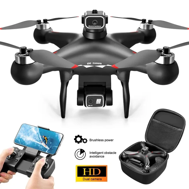 

Дрон S116 MAX Elf с двойной камерой 8K HD, оптическим позиционированием, бесщеточным двигателем и обзором 360° ° Дрон-игрушка с функцией обхода препятствий, Wi-Fi и FPV