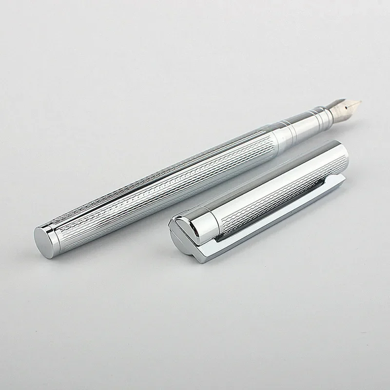 1pc Stainless steel Fountain Pen JINHAO Calligraphy Pen Round Flourish Body Business Office School Supplies Writing Ink Pens