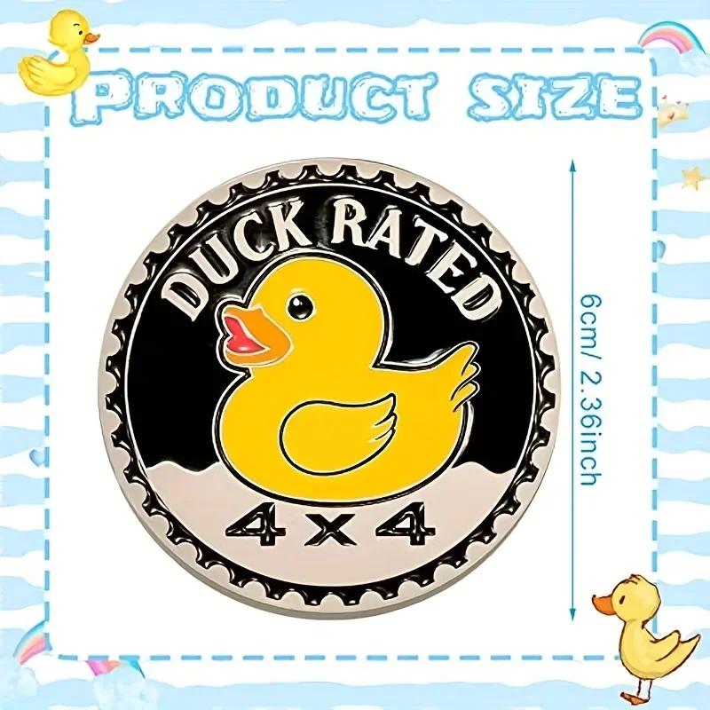 Your Vehicle With A 4x4 Metal Automotive Badge - Duck Rated Car Emblem Decal Sticker!