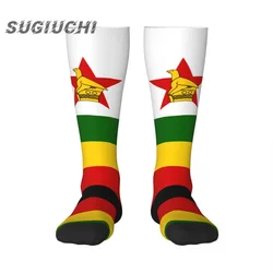 Zimbabwe Flag Polyester 3D Printed Socks For Men Women Casual High Quality Kawaii Socks Street Skateboard Socks