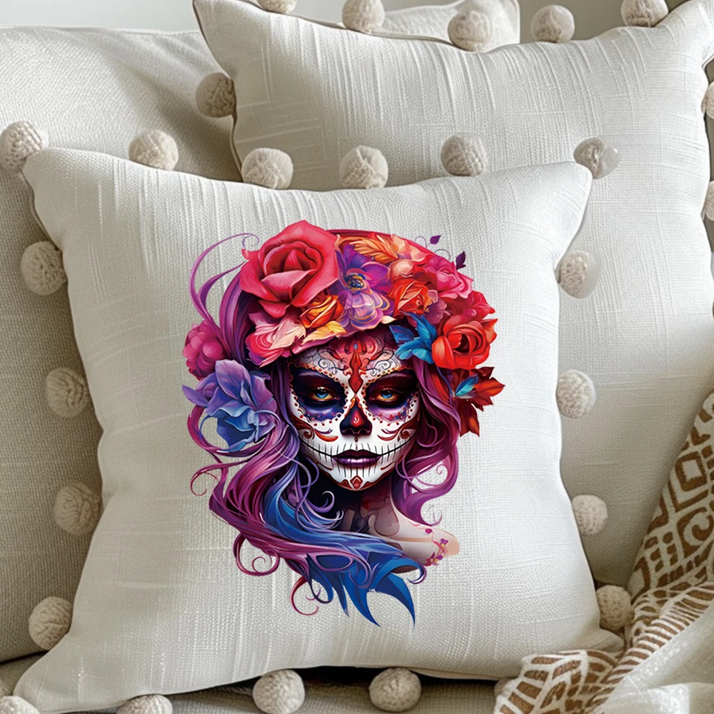 Day of the Dead flower hot stamping sticker Clothing design Hot pressing DIY ironing patch decal heat transfer sticker