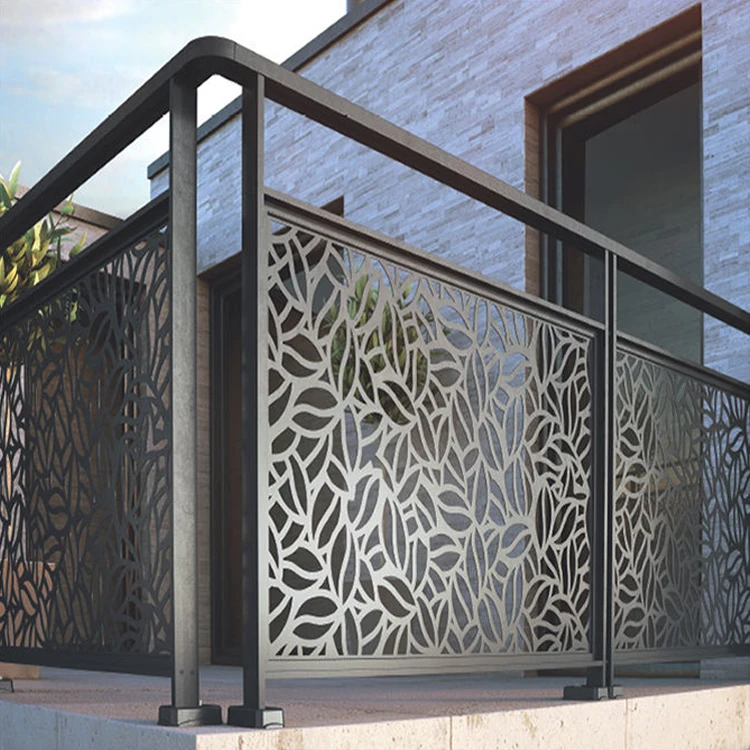 맞춤형 패션 디자인 레이저 컷 강철 패널 장식 녹 방지 알루미늄 발코니 난간
