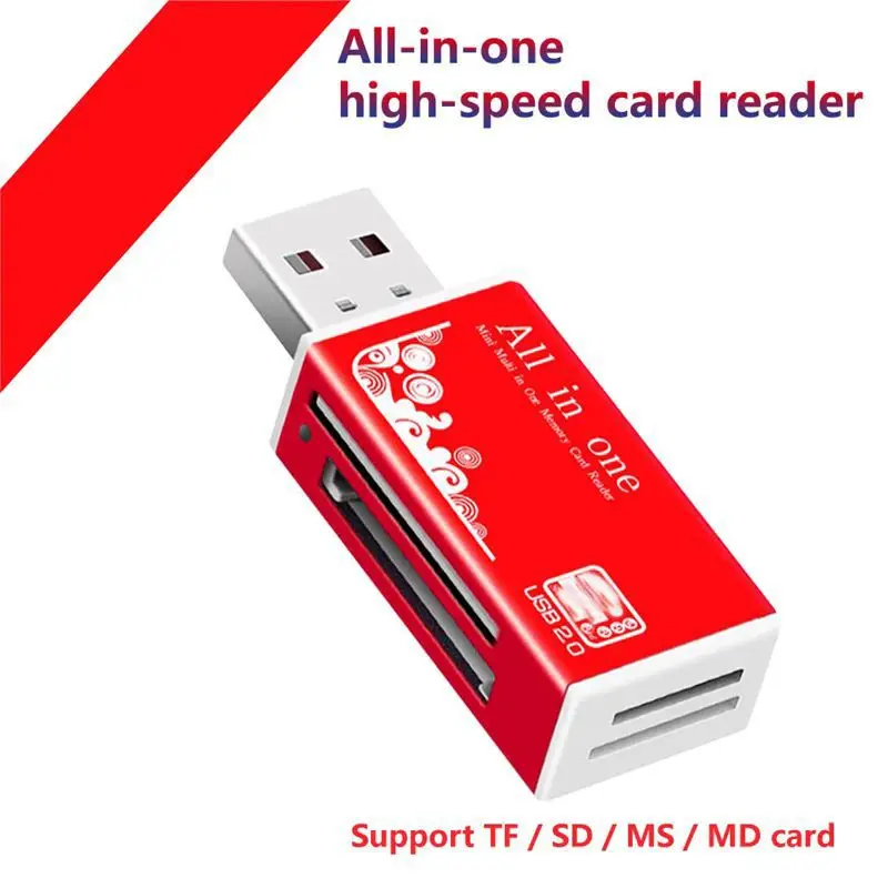 Multi All 4 in 1 USB 2.0 Memory Card Reader Adapter For Micro SD SDHC TF M2 MMC MS PRO DUO Laptop PC Computer Notebooks Carmero