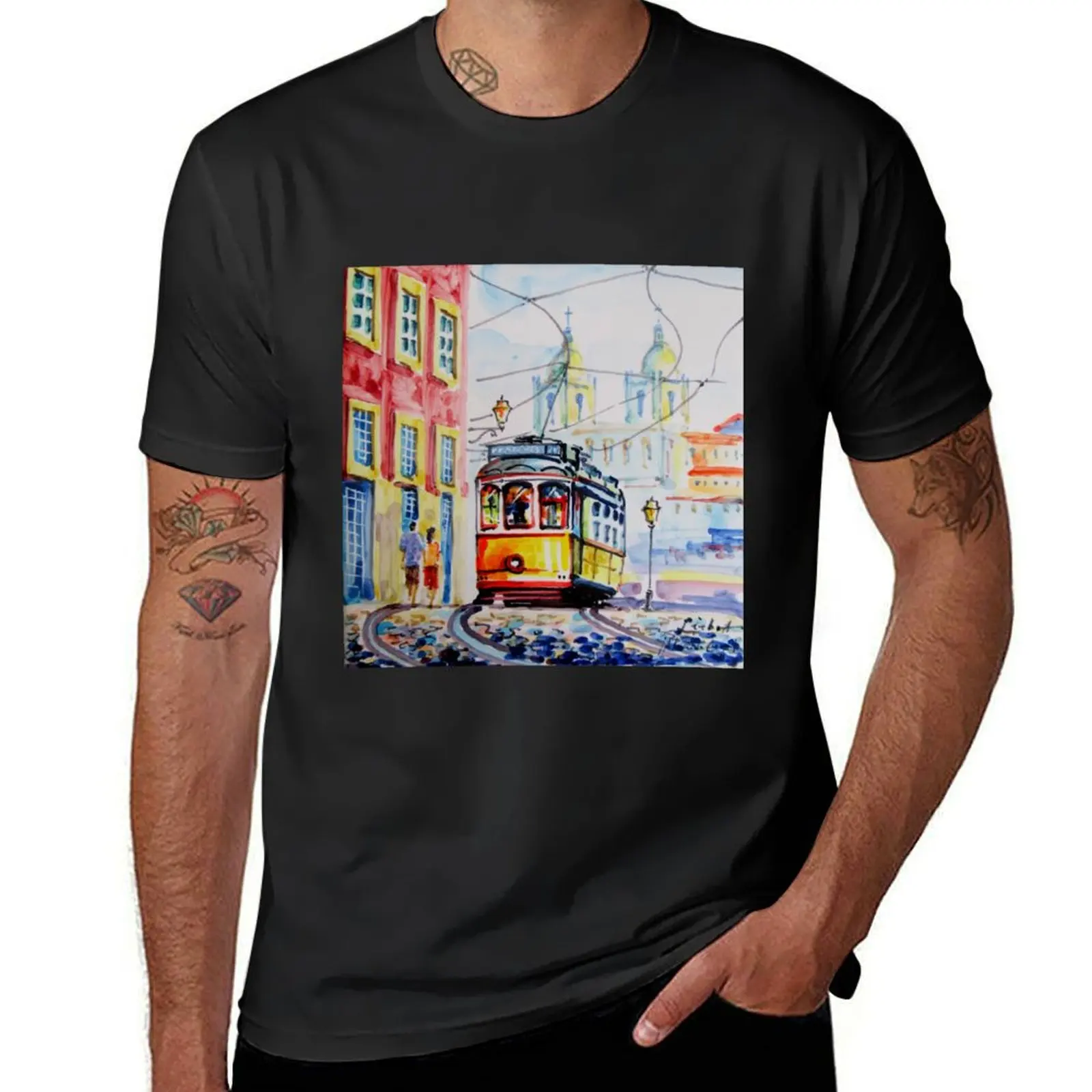 One Fine Day in Lisbon T-Shirt summer clothes Aesthetic clothing blanks tops mens graphic t-shirts big and tall