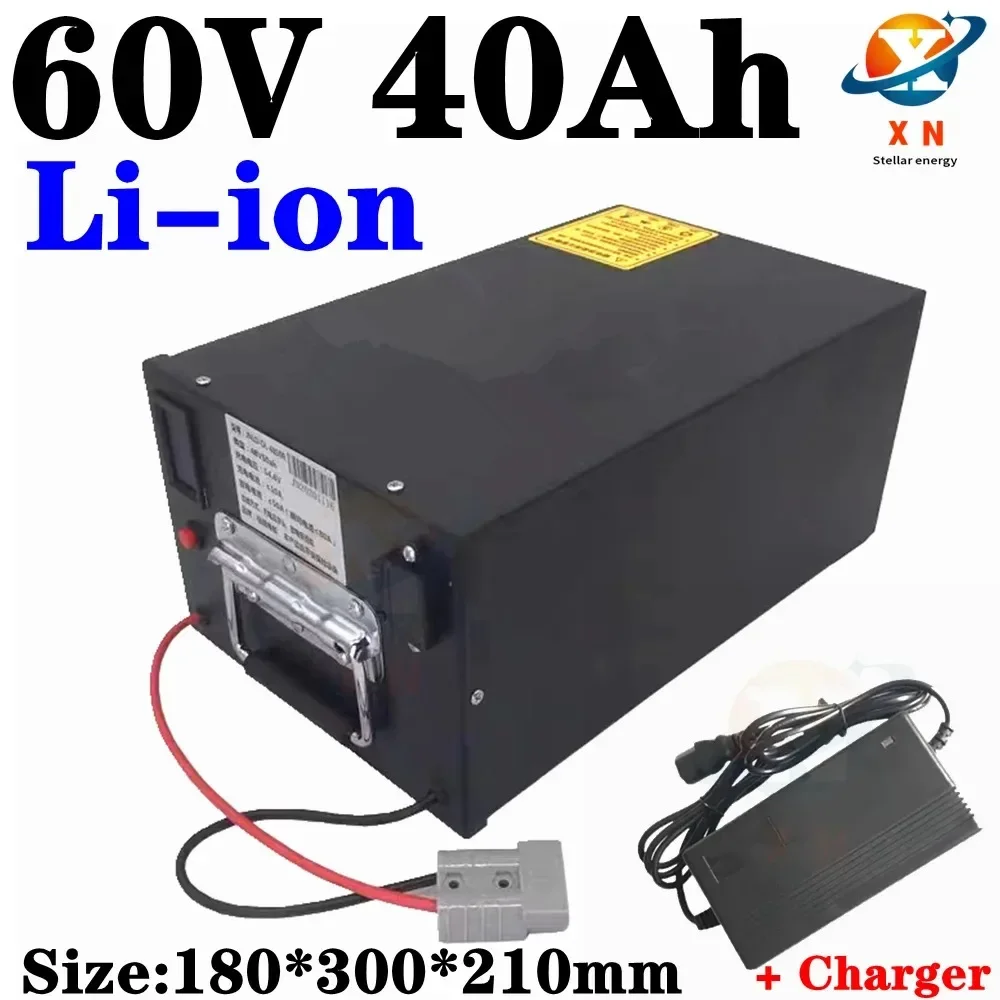 

waterproof li ion 60v 40ah lithium ion bateria BMS for 3500W Tricycle scooter bike Motorcycle Citycoco Golf +5A charger