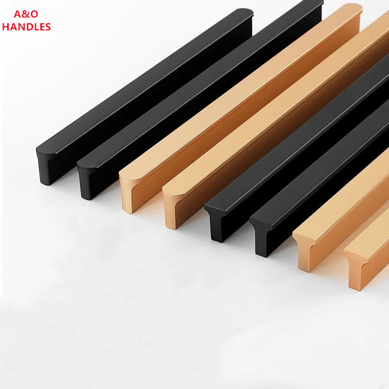 

1000mm Handles Drawer Cabinet Furniture Kitchen Handles for Wardrobe Doors Black Super Long Wardrobe Doors T Type Simple Classic