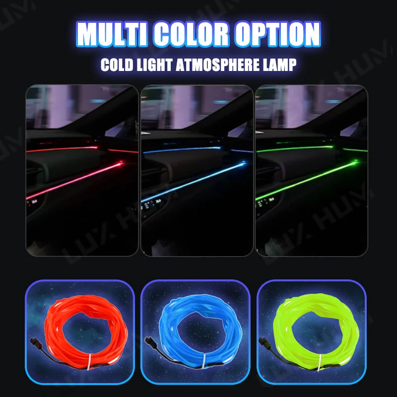 cigarette lighter led light strip Car Decorative Atmosphere Ice Blue Lights Neon Lamp Make Sure Connect To The Light Strips Via Bluetooth Ecklers RGB Interior Light Strips