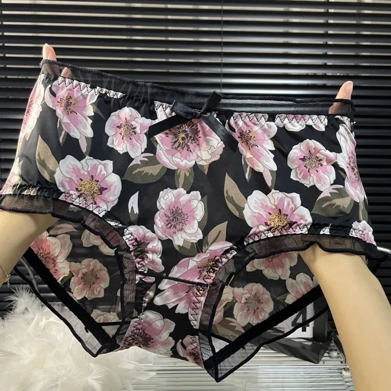 

Новое высококачественное нижнее белье большого размера для женщин, эластичное и комфортное, кружевные сексуальные треугольные брюки со средней талией, тонкий пояс