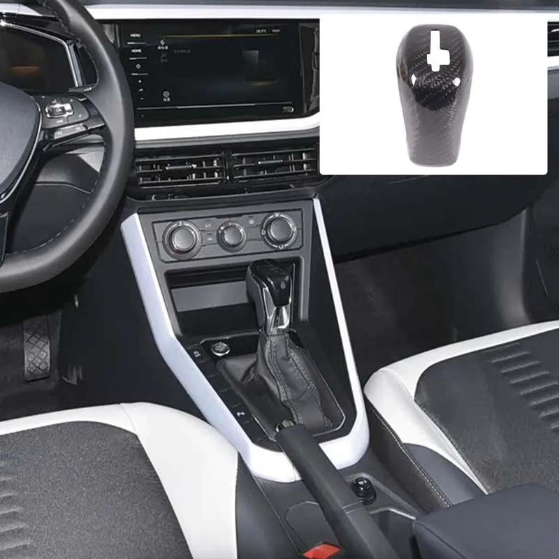 1piece set Real carbon fiber For VW Polo T-Cross Tiguan 2019-2022 car center console gearbox head cover sticker Car accessories