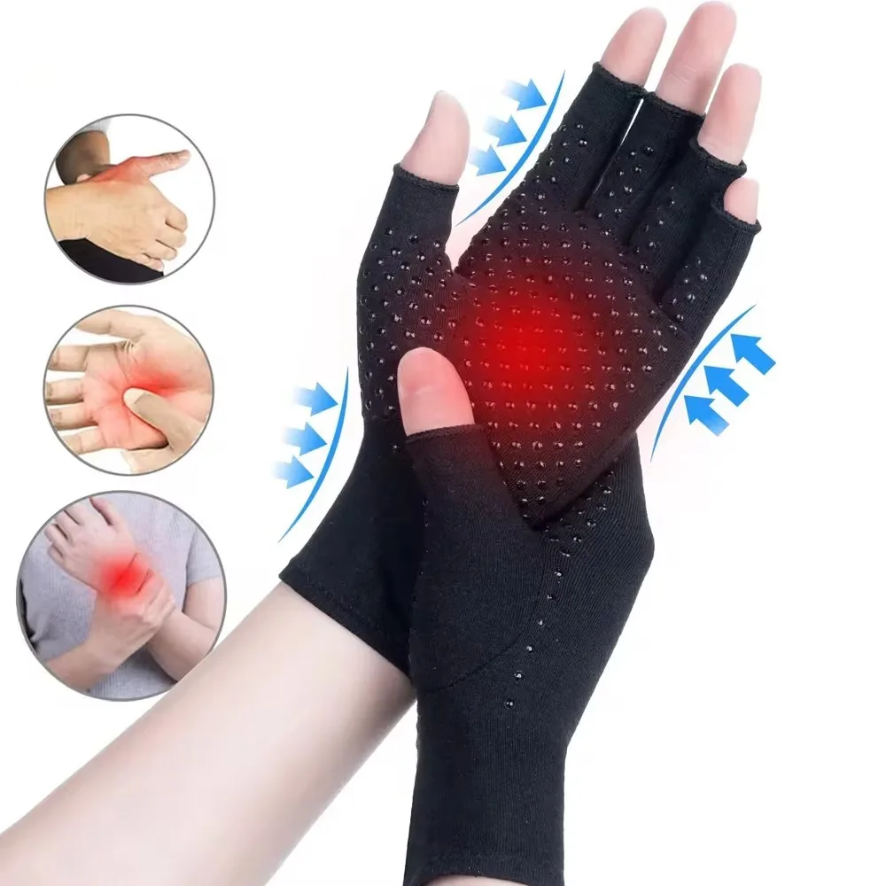 

Fingerless Compression Gloves Hand Pain Relief Anti-Arthritis Compression Touch Screen Mittens Elastic Therapy Wristband