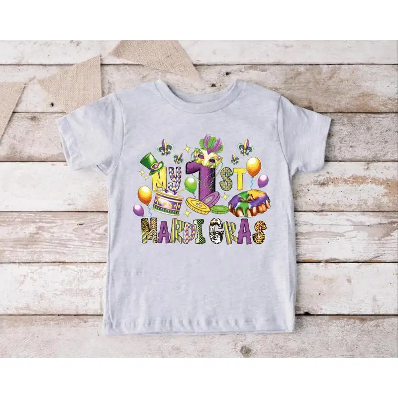 Mi primer traje de Mardi Gras, camiseta para bebé, primer Festival, viaje de Louisiana, mardi gordos, Carnaval de Nueva Orleans