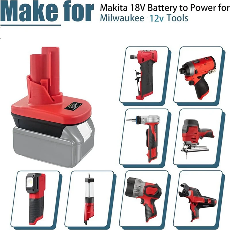 MT18M12 Battery Adapter For Makita 18V Li-Ion Battery Convert To For Milwaukee 12V Cordless Power Tools Easy To Use Durable