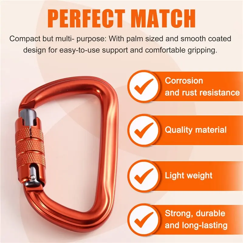 【SPECIAL】For Climbing Carabiner Clips Heavy Duty D Ring Double Locking Caribeaner Hook For Climbing, Rappelling