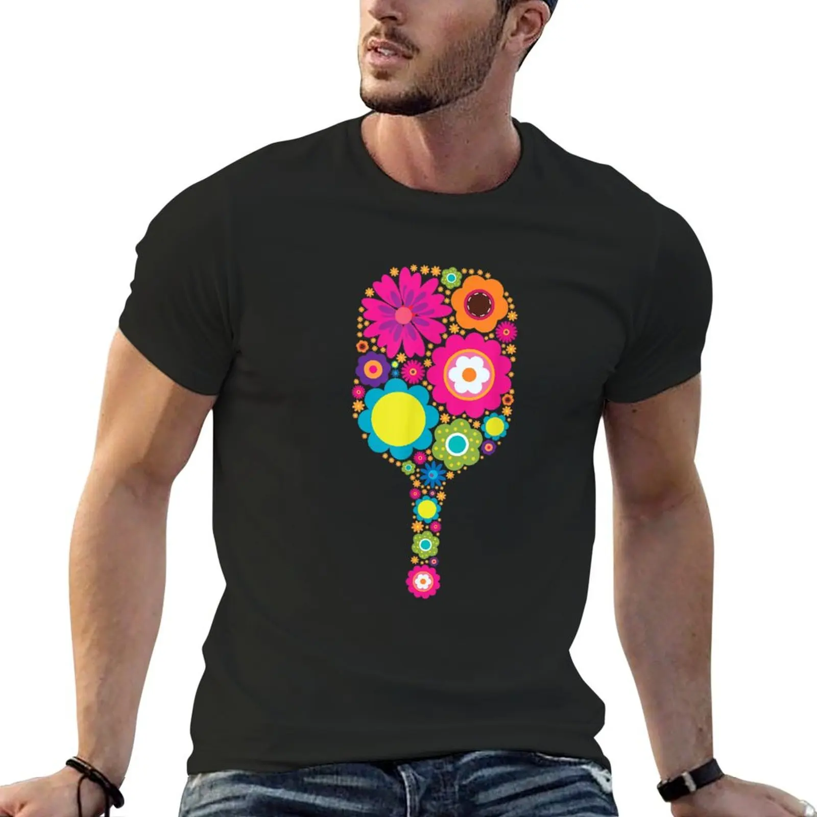 

Pickleball Paddle With Flowers T-Shirt cheap stuff sublime t shirt men
