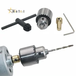 Micro Motor Drill Chuck Clamping Range 0.3-4mm Taper Drill Chuck With Chuck Key 3.17mm Brass Electric Motor Shaft Tool Hand Tool