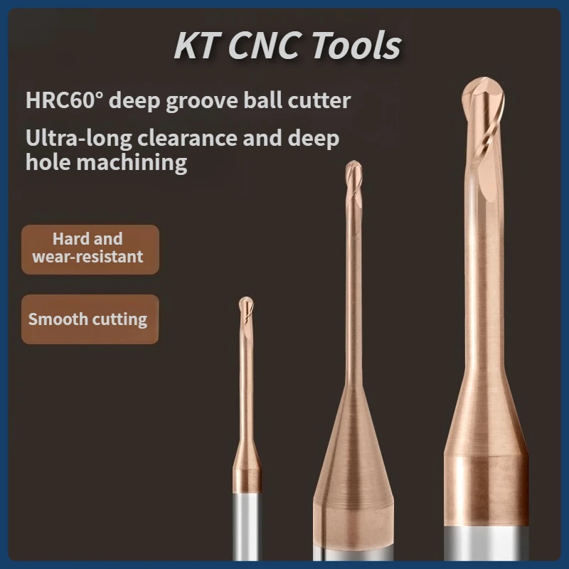 

SIQI Micro Ball End Mill Long Neck Carbide CNC Small Mini Rib Deep Machining Cutter R0.1-R1.5 Tool for Steel Metal