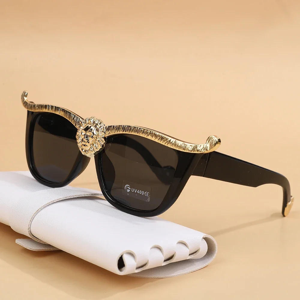 

2025 New Fashion Designer Square Lion Head Sunglasses Women Ladies Sunglass Luxury Modern Stylish Sun Glasses UV400 New Trend