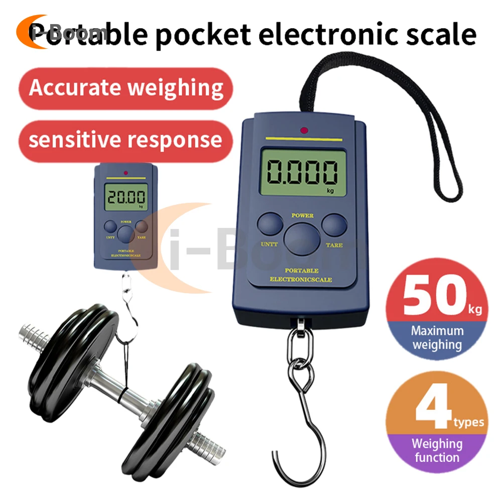 ±5g High Precision Electronic Scale Spring Scale LED Digital Display Kitchen Weighing Tool Portable Hook Scale