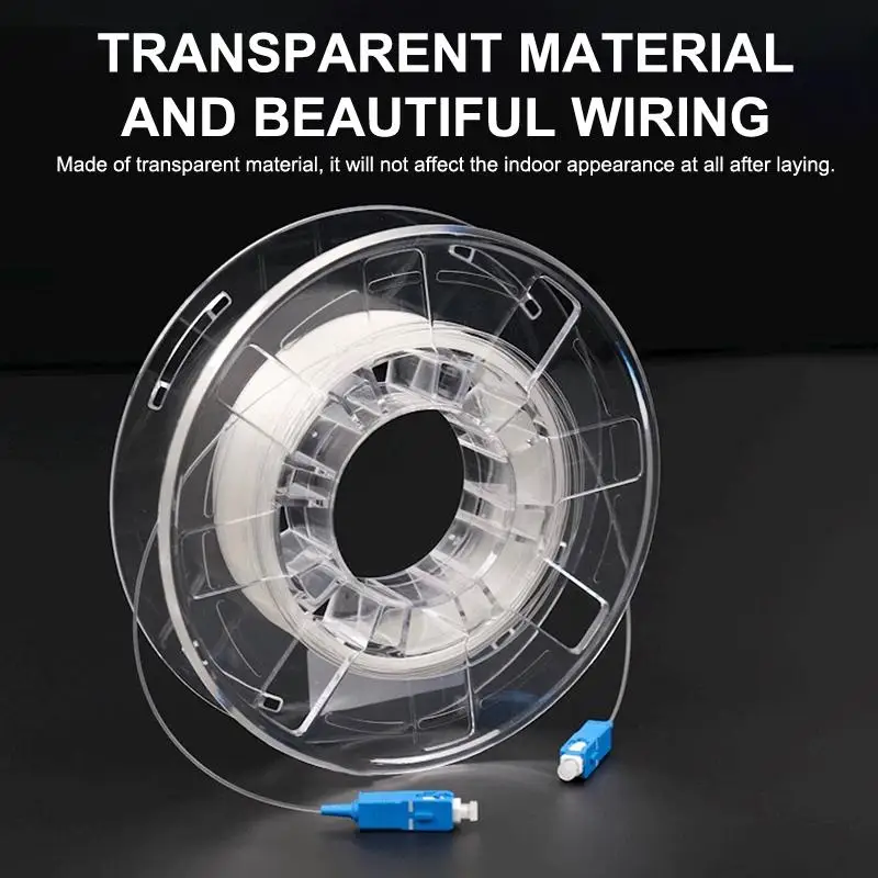 2026 NEW LC-LC Transparent Invisible Fiber Optic Cable LC/UPC Singlemode Simplex Jumper Indoor FTTR Patch Cord 5M 10M 15M G657A2