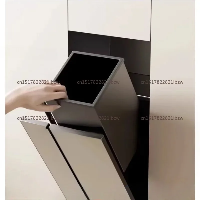 Concealed Stainless Steel Trash Can Niche Embedded Tissue Box Toilet Brush Toilet Rack