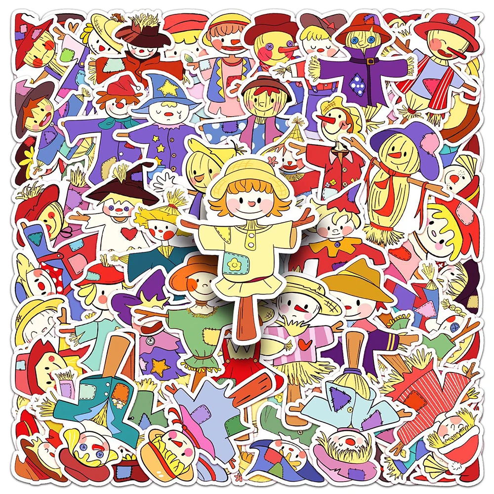 

10/30/50pcs Kawaii Cartoon Scarecrow Stickers Cute Creative Graffiti Decals DIY Scrapbook Phone Luggage Notebook Sticker Packing