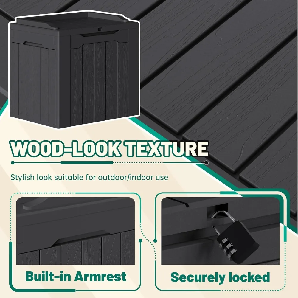 防水屋外収納ボックス 30ガロン容量、パティオ家具とプール用品収納用2個セット