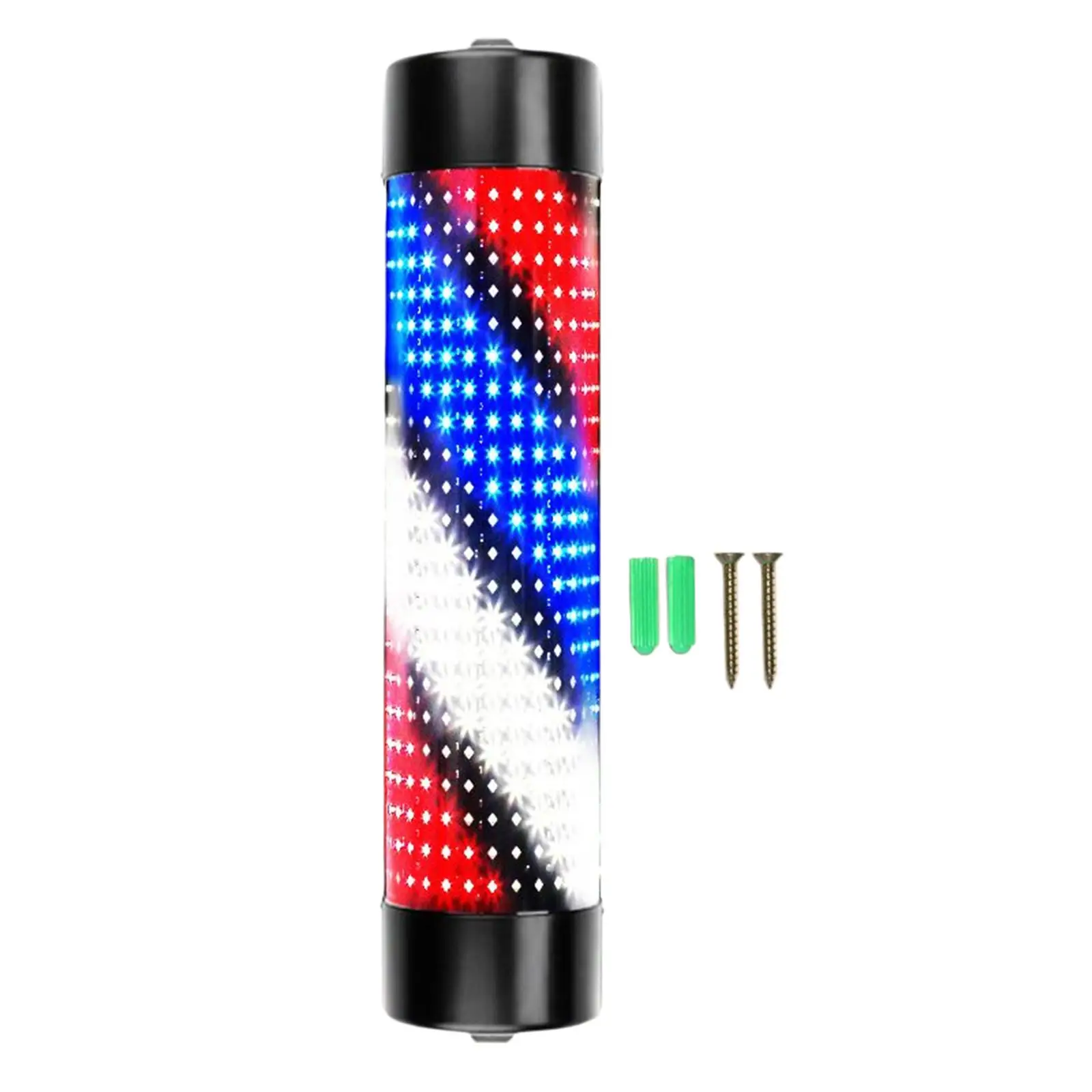 Waterproof Barber Shop Pole Red Blue White Rotating Light Stripes Lights