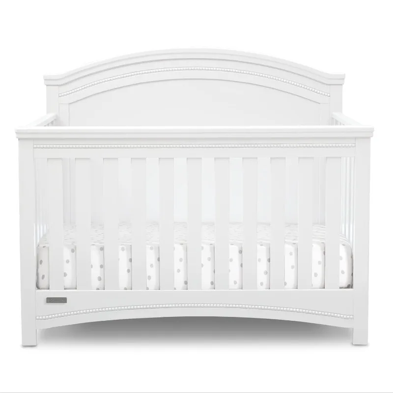 

Delta Children Simmons Kids SlumberTime Emma 4-in-1 Convertible Baby Crib N More - Greenguard Gold Certified, Bianca White