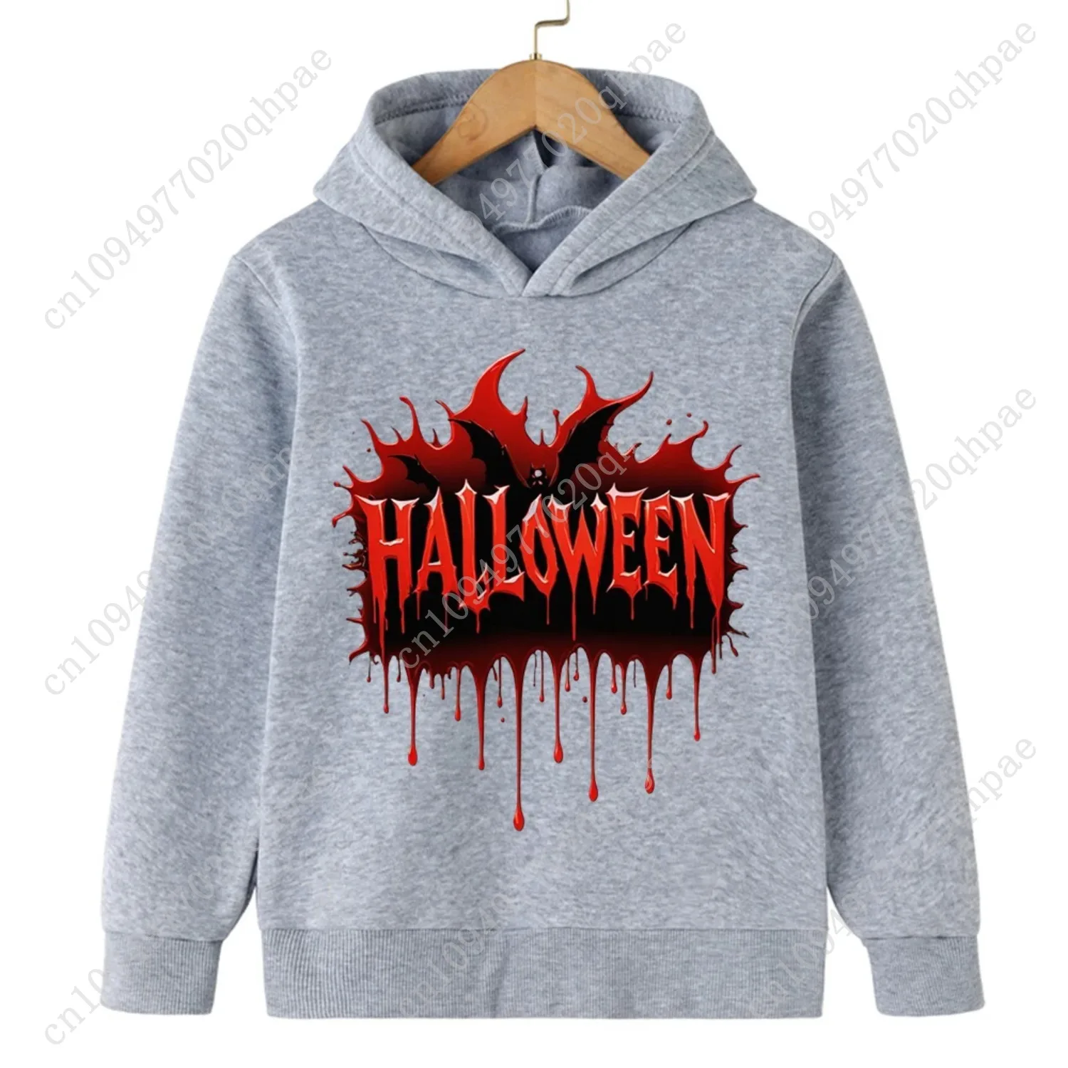 2025 Abstract Street Children's Warm Sweatshirt Halloween 2D Boys and Girls Hooded Sweatshirt Autumn and Winter Warm Fashion