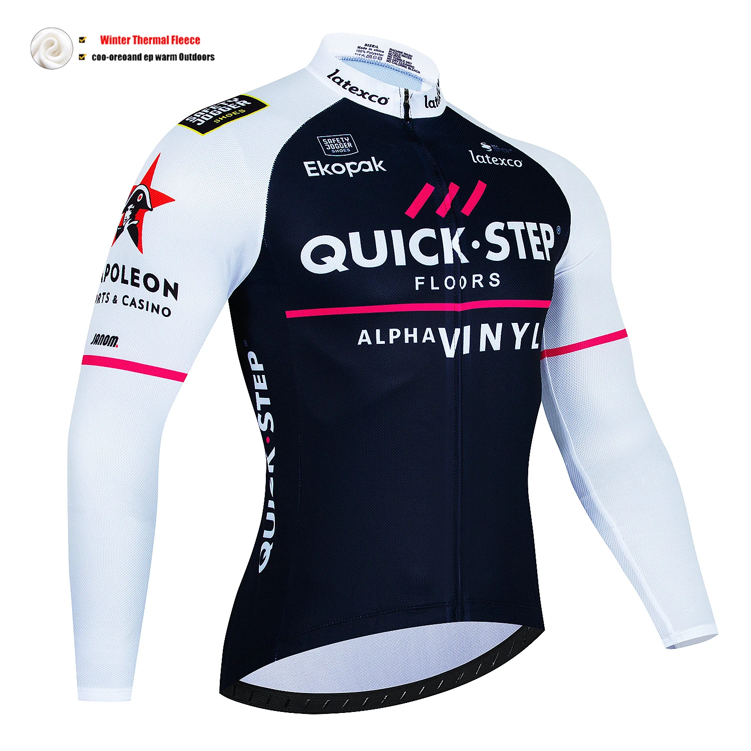 QUICK STEP Winter Fleece Cycling Jersey Long Sleeve Bicycle Cycling Clothing Thermal Bike Wear Invierno Maillot Ropa Ciclismo