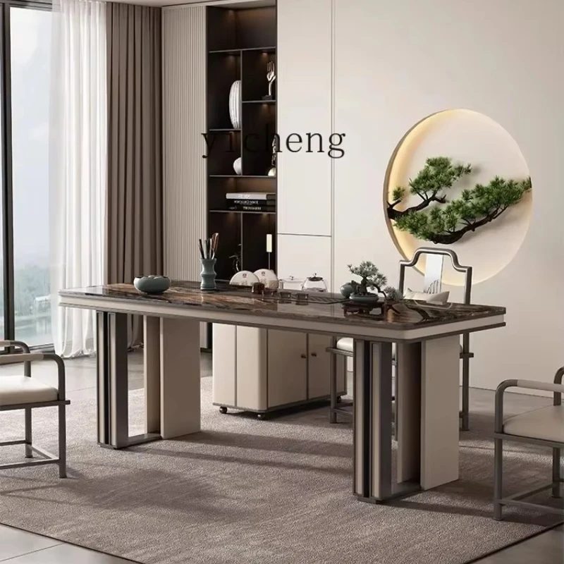 

ZC light luxury rock board tea table large tea table simple large board tea table cover