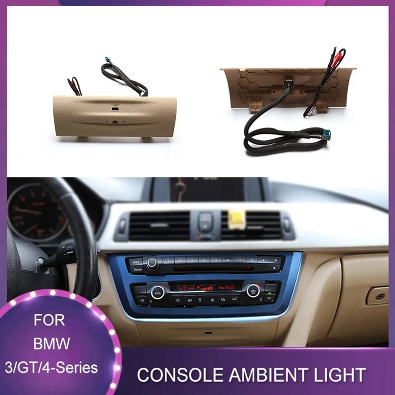 

Beige 2 Color Dashboard USB Audio Cover Ambient Lamp Panel For BMW 3 /GT/4-Series F30 F32 F34 F36 2012-2019